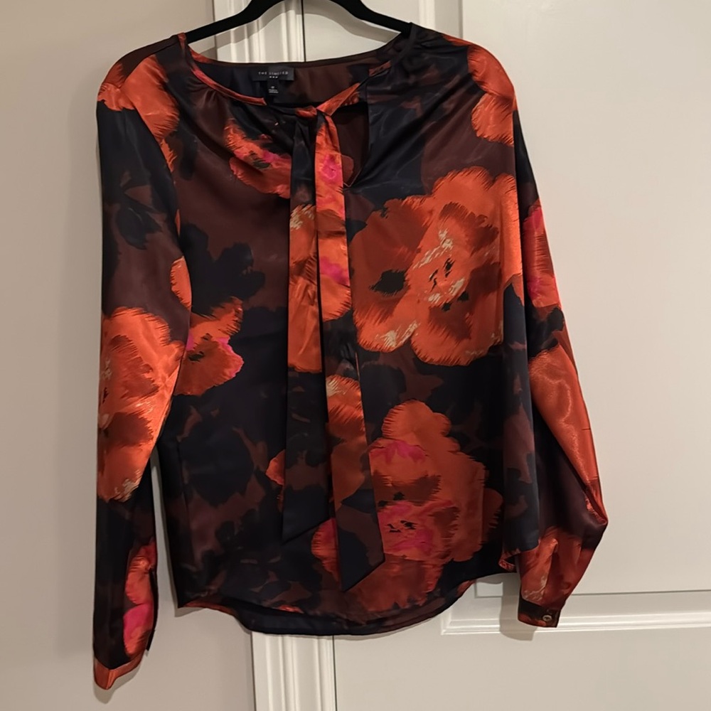 The Limited Blouse Women Sz Medium Long Sleeve Button Up Floral